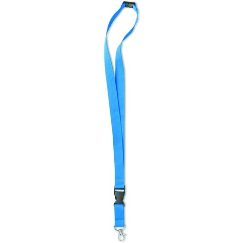 Lanyard, metalen haak. 20 mm Lany turquoise