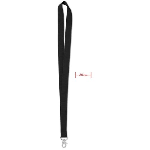 Lanyard 20 mm Simple lany Zwart
