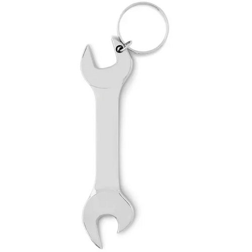 Ringsleutel flesopener met sleutelhanger Zilver