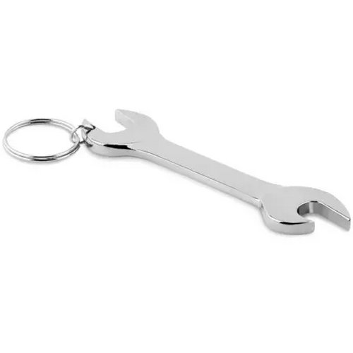 Ringsleutel flesopener met sleutelhanger Zilver