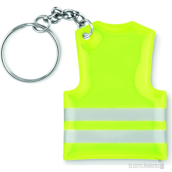 Sleutelhanger veiligheidsvest Visible ring neon geel