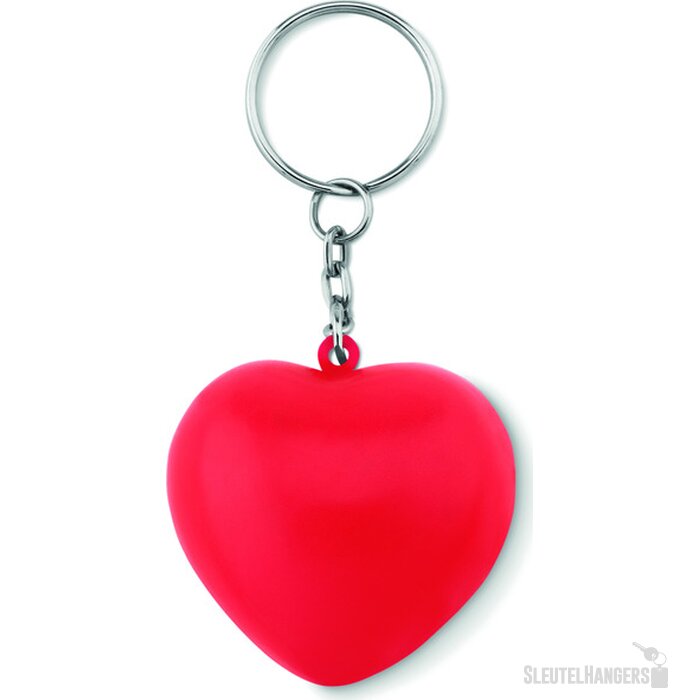 Sleutelhanger met pu hart Lovy ring rood