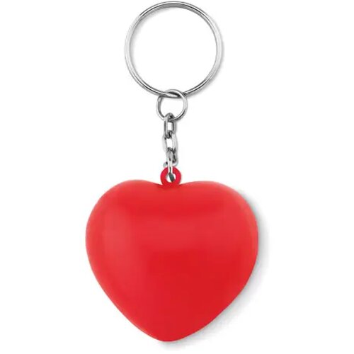 Sleutelhanger met pu hart Lovy ring rood