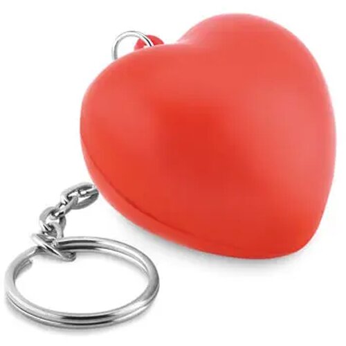Sleutelhanger met pu hart Lovy ring rood