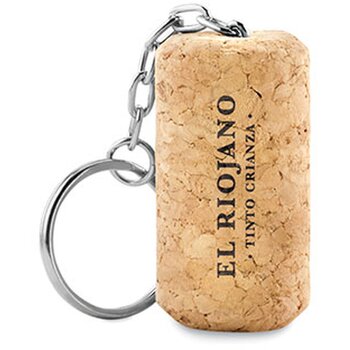 Sleutelhanger met kurk Beige