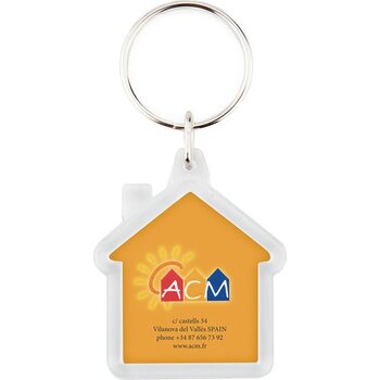 Doorzichtige sleutelhanger huisje