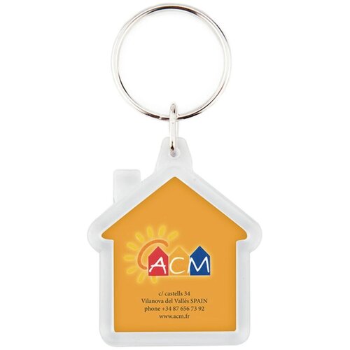 Doorzichtige sleutelhanger huisje