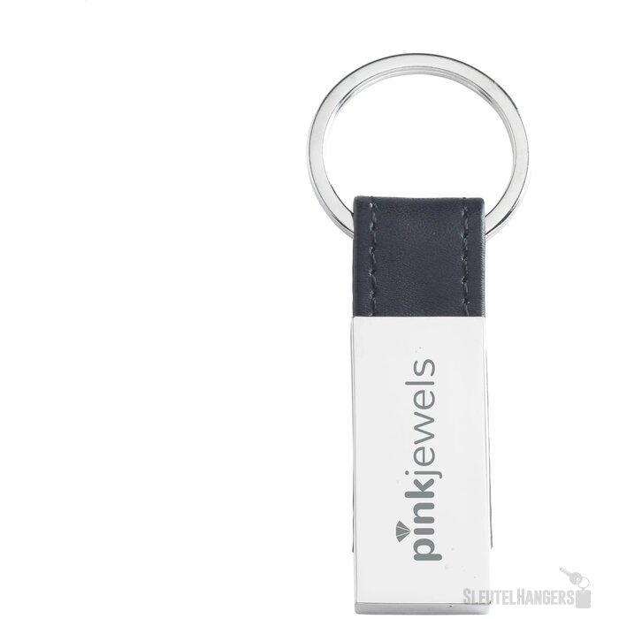 Metalen Sleutelhanger Met Pu Detail