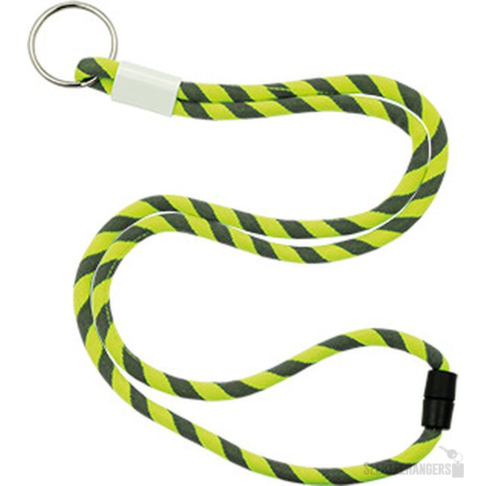 Polyester verstelbare koordlanyard met sleutelring middengeel