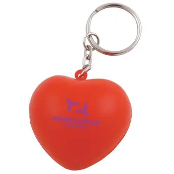 Anti-stress Hart met sleutelhanger Rood