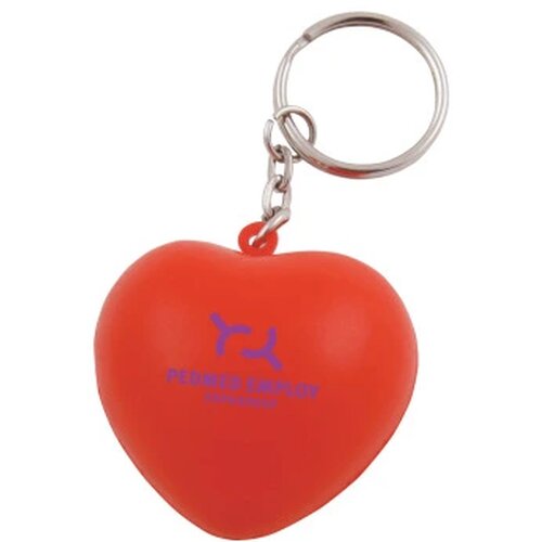 Anti-stress Hart met sleutelhanger Rood