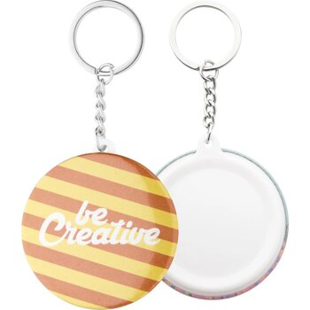 Keybadge Mini Button Sleutelhanger Met Pin Naturel Keybadge Mini Button Sleutelhanger Met Pin Naturel