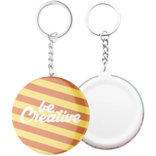 Keybadge Mini Button Sleutelhanger Met Pin Naturel