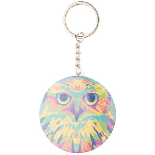 Keybadge Mini Button Sleutelhanger Met Pin Naturel