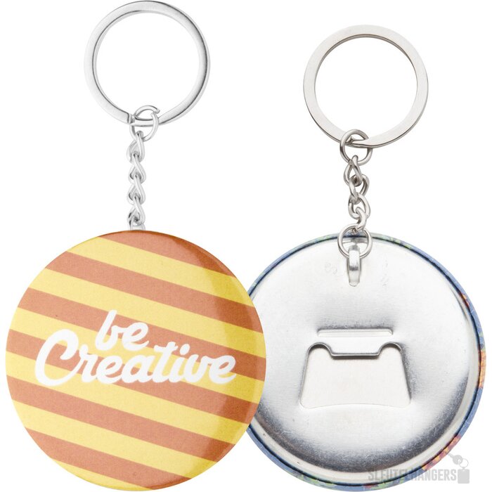 Keybadge Bottle Button Sleutelhanger Met Pin Wit