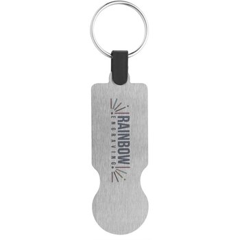 Rvs Sleutelhanger Met Winkelmunt Zilver