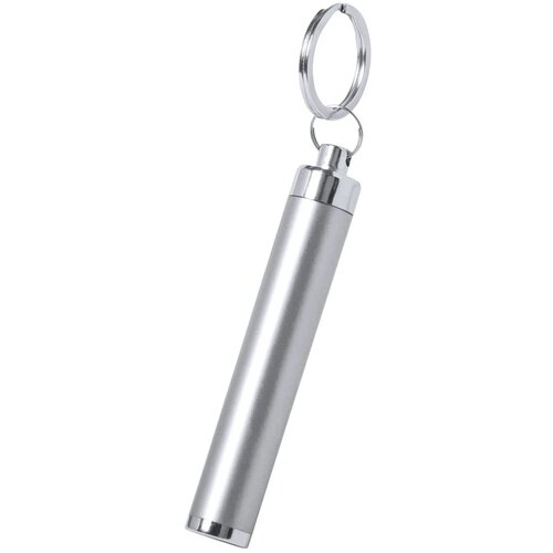 Sleutelhanger lampje met oplichtende gravure Zilver