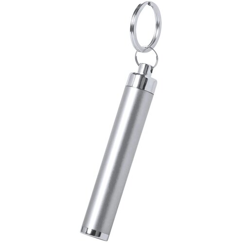 Sleutelhanger lampje met oplichtende gravure Zilver