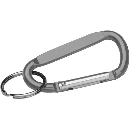 Sleutelhanger met karabijnhaak grijs silvergrey zilvergrijs