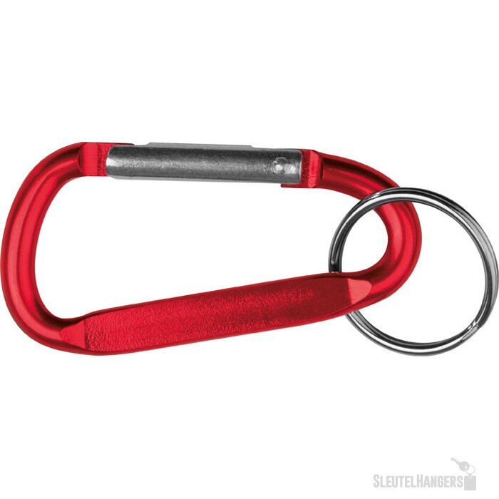 Sleutelhanger met karabijnhaak rood