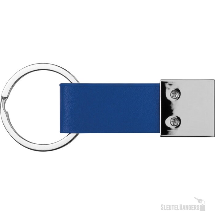 Sleutelhanger met kunstlederen bandje blauw