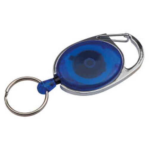 Sleutelhanger karabijnhaak met uittrekbare sleutelring Blauw