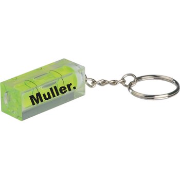 Sleutelhanger met waterpas geel Sleutelhanger met waterpas geel