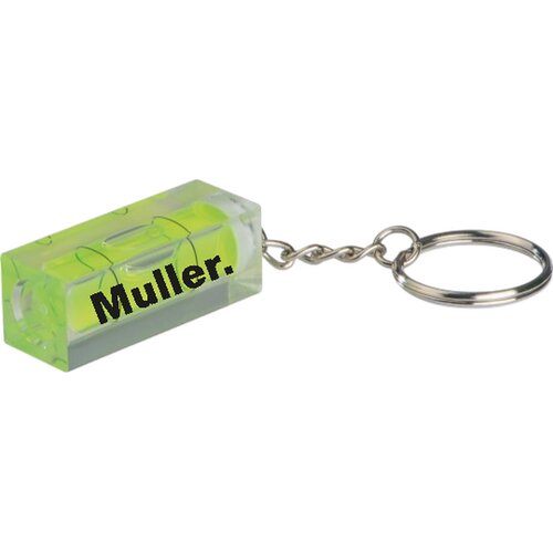 Sleutelhanger met waterpas geel