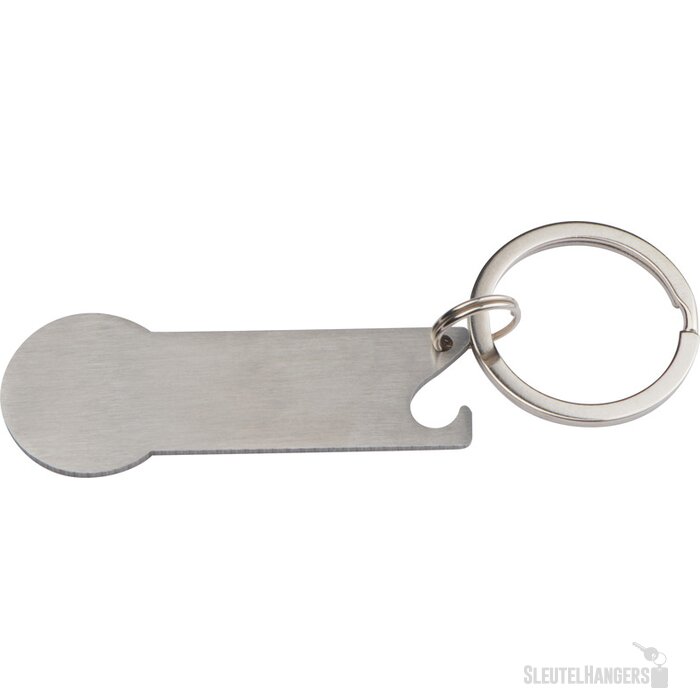 Sleutelhanger winkelwagenmuntje grijs silvergrey zilvergrijs