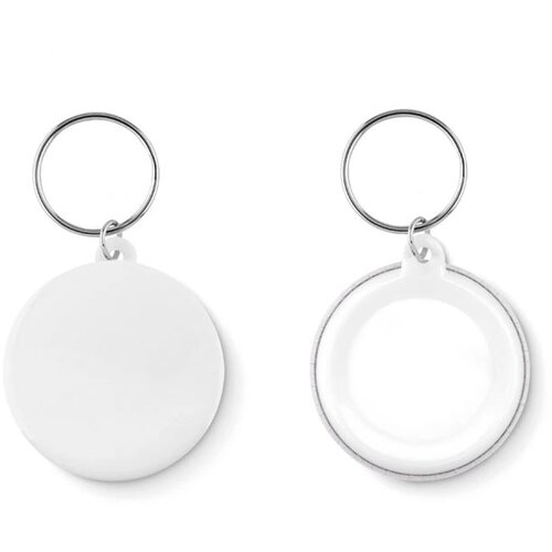 Sleutelhanger, metaal Pin key wit