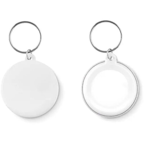 Sleutelhanger, metaal Pin key wit