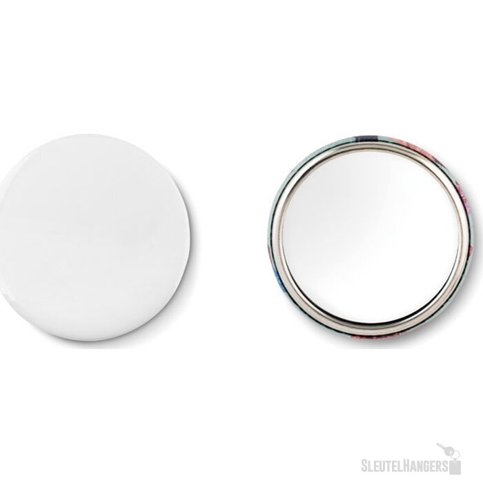 Metalen button Mirror mat zilver