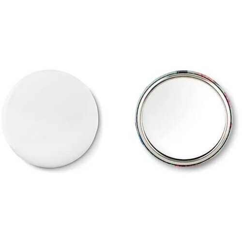 Metalen button Mirror mat zilver