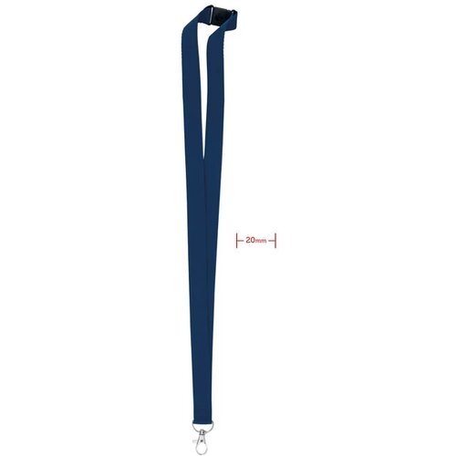 Lanyard, haak en clip. 20 mm Pany Blauw