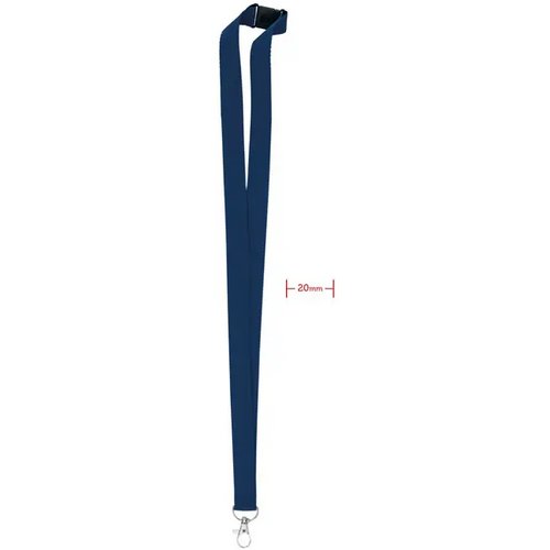 Lanyard, haak en clip. 20 mm Pany Blauw