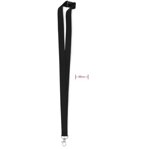 Lanyard, haak en clip. 20 mm Pany Zwart