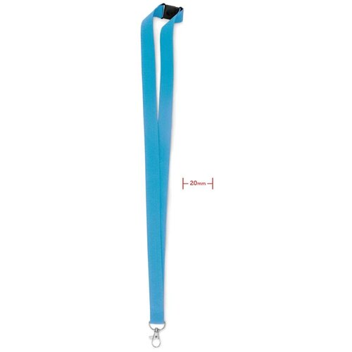 Lanyard, haak en clip. 20 mm Pany Turquoise