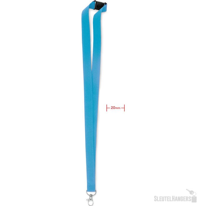 Lanyard, haak en clip. 20 mm Pany Turquoise