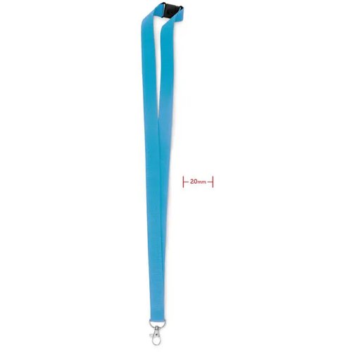 Lanyard, haak en clip. 20 mm Pany Turquoise