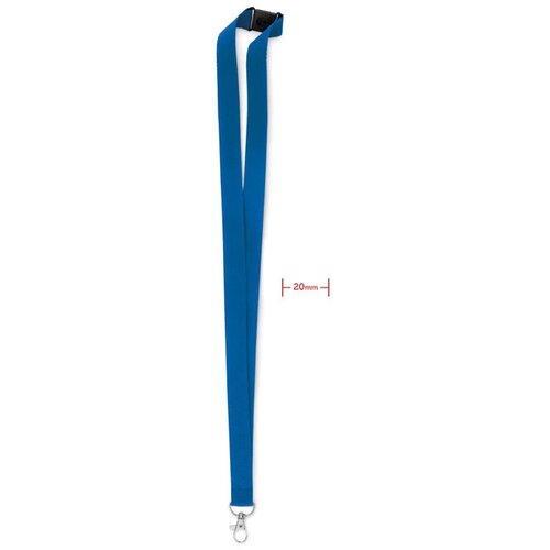 Lanyard, haak en clip. 20 mm Pany Kobaltblauw