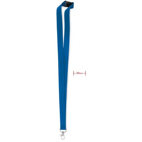 Lanyard, haak en clip. 20 mm Pany Kobaltblauw