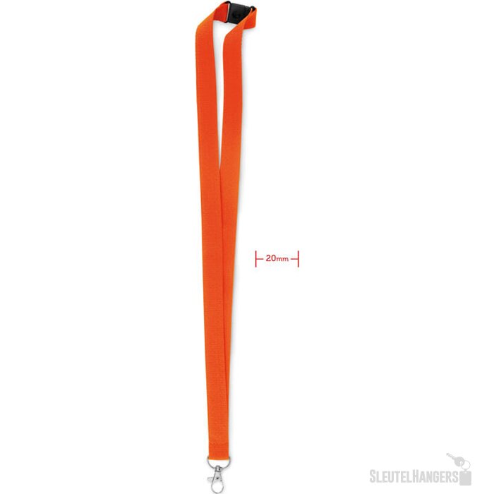 Lanyard, haak en clip. 20 mm Pany Oranje