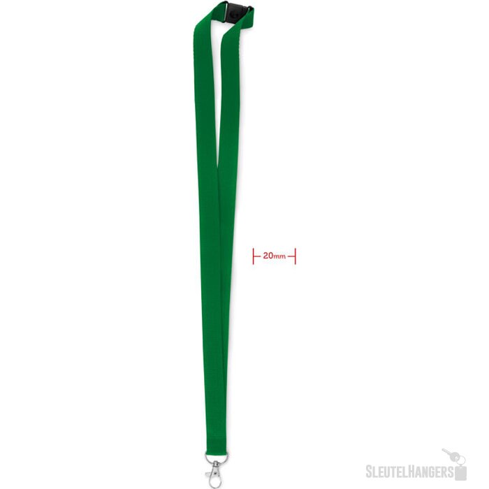 Lanyard, haak en clip. 20 mm Pany Groen