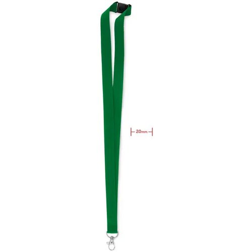 Lanyard, haak en clip. 20 mm Pany Groen