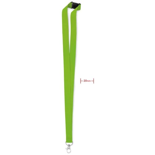 Lanyard, haak en clip. 20 mm Pany Limoengroen