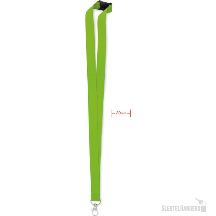 Lanyard, haak en clip. 20 mm Pany Limoengroen