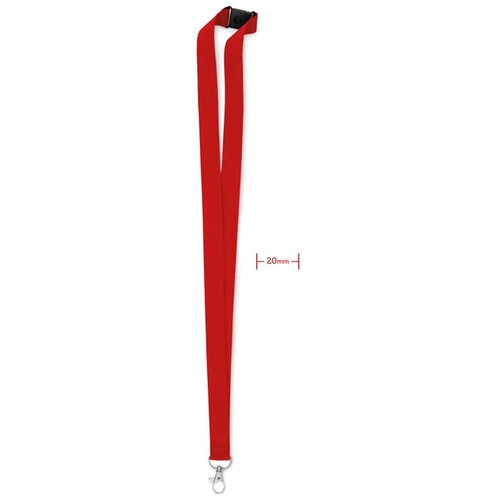 Lanyard, haak en clip. 20 mm Pany Rood