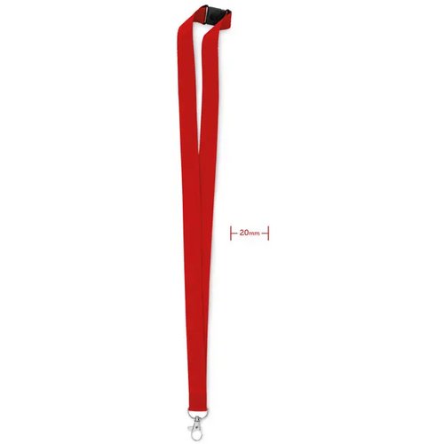 Lanyard, haak en clip. 20 mm Pany Rood
