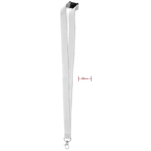Lanyard, haak en clip. 20 mm Pany Wit