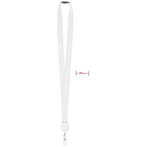 Lanyard met badgehouder Zip lanyard Wit